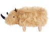 Faux Fur Animal Stool Sand Beige WOOLLY_750902