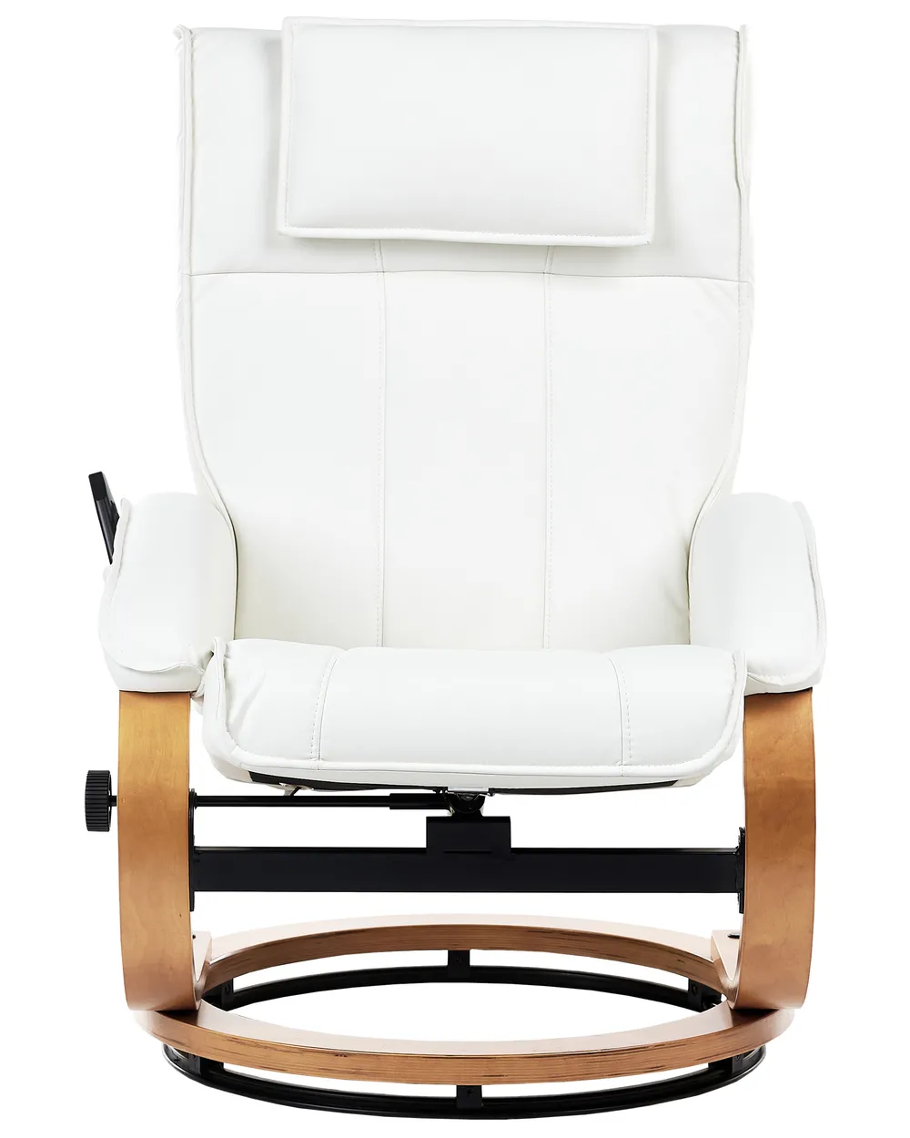 Massage Chair MAJESTIC with Footstool Faux Leather White_697986
