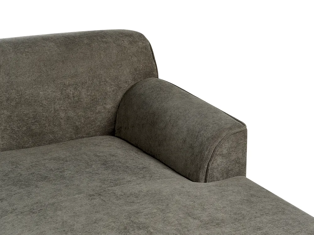Corner Sofa 3 Seater SIMOS Corduroy Dark Green Right Hand_896924
