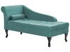 Chaise-longue à esquerda com arrumação em veludo azul esverdeado PESSAC_882049