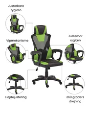 Kontorstol IGNIS Kunstlæder Limegrøn_1074205