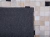 Kožený koberec 140 x 200 cm čierna/béžová ERFELEK_714287