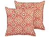 Conjunto de 2 cojines decorativos CEIBA 45 x 45 cm Algodón Rojo Patrón geométrico