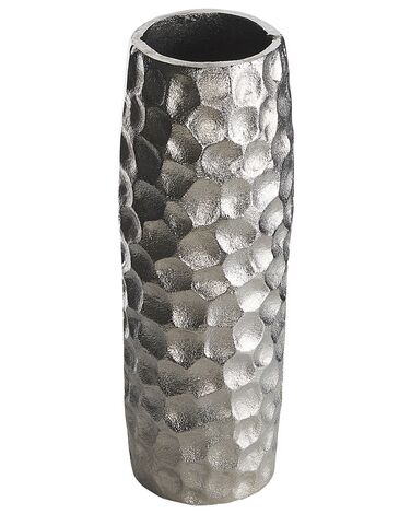 Vaso decorativo metallo argento 32 cm CALAKMUL