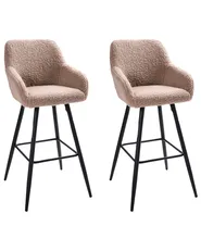 Set di 2 sedie alte CASMALIA Bouclé Tortora_1022362