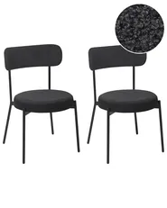 Set di 2 sedie da pranzo ALLISON Bouclé Nero_929080