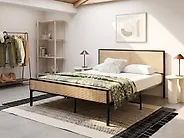 Bed PE Rattan AVANTON 140 x 200 cm (EU Double) Black_1179040
