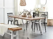Dining Table LENISTER Brown/ White 150 cm 90 cm_1179940