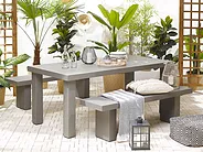 Garden Dining Table TARANTO 180 cm 90 cm Concrete Grey_1155064