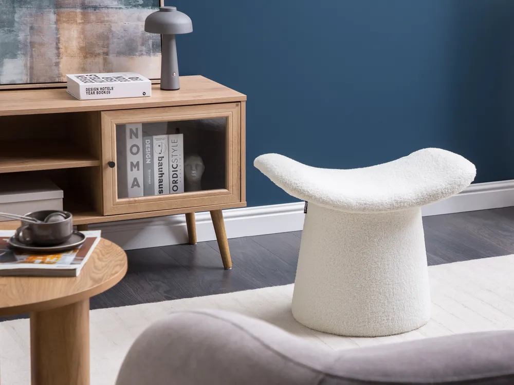 Pouf Tuftat RIDDLE Boucle Alb-murdar