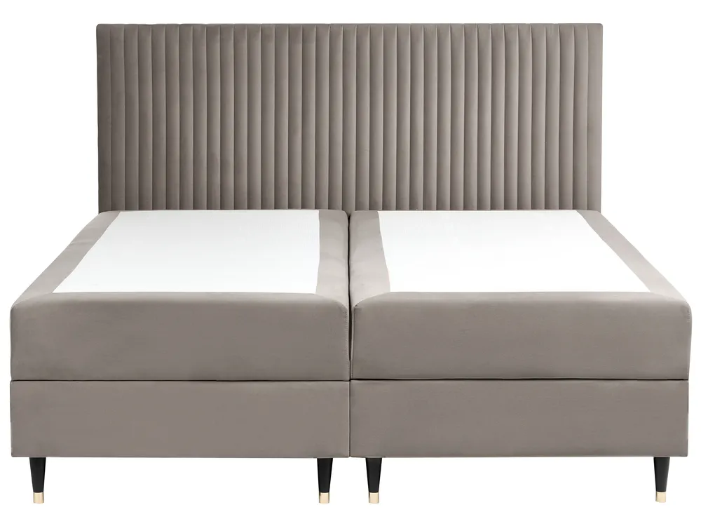 Divan Bed with Storage DAME Velvet Taupe 180 x 200 cm (EU Super King)_1004901