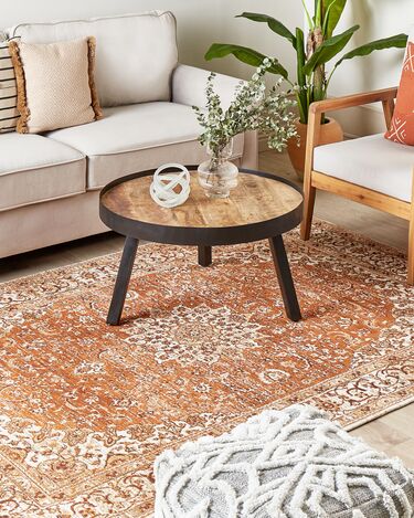 Cotton Area Rug 160 x 230 cm Orange HAYAT