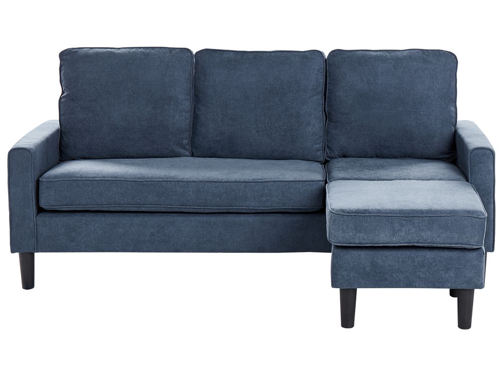 Sofa 3 Seater AVESTA with Ottoman Fabric Dark Blue