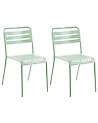 Set of 2 Garden Chairs LEFKADA Metal Green