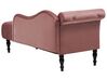 Left Hand Velvet Chaise Lounge Pink IVRY_929197