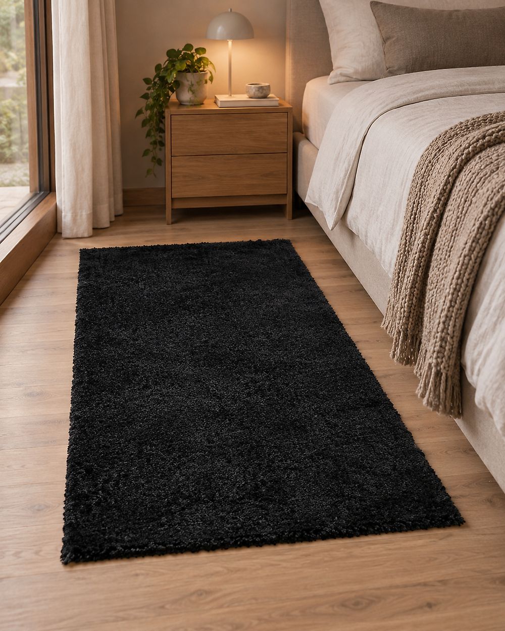 Covor shaggy DEMRE Negru 80 x 150 cm