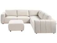 Modular Corner Sofa 5 Seater KIVVIK with Ottoman Boucle Off-White Left Hand_1045801
