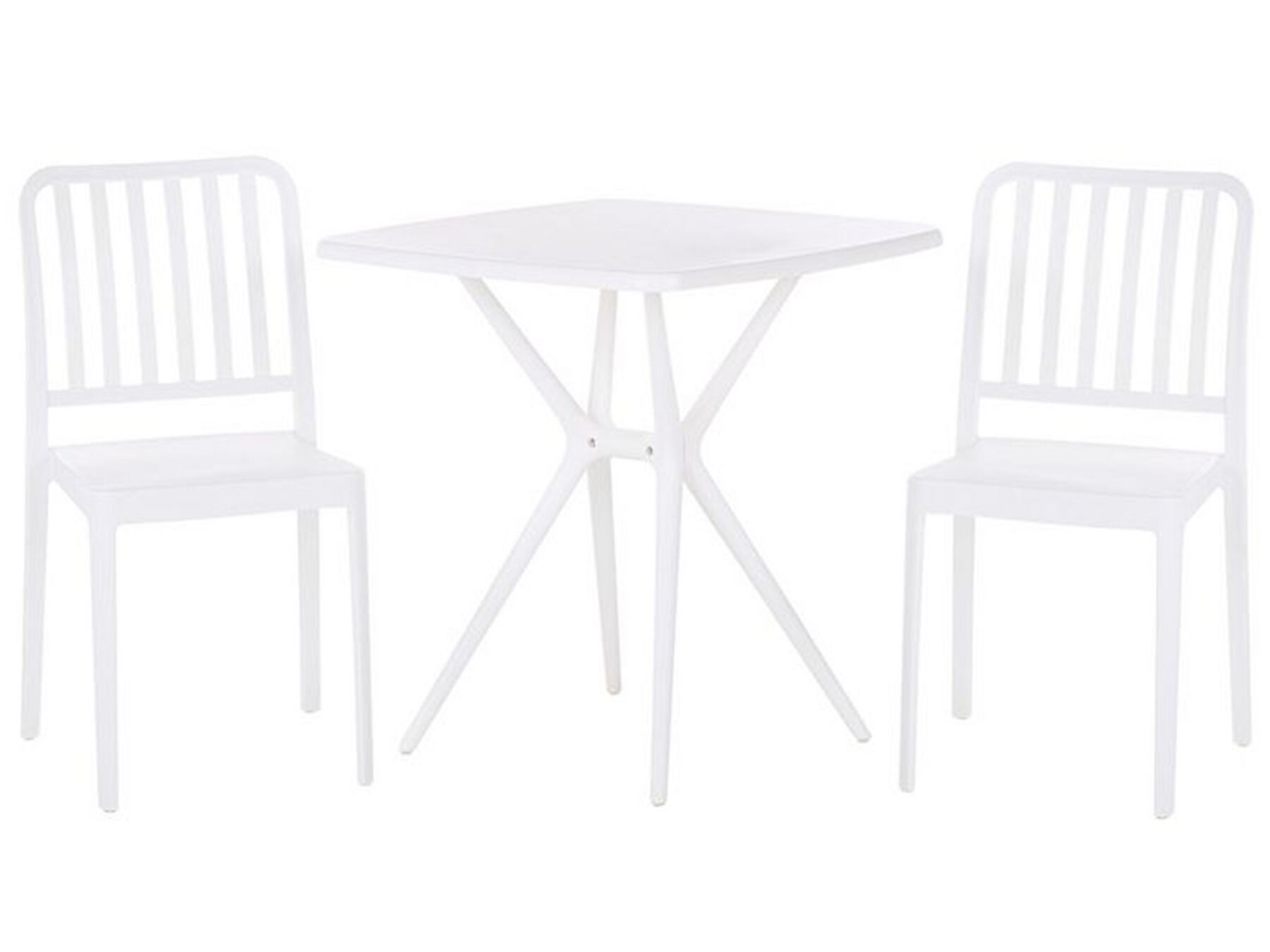 Set de jardin avec table et 2 chaises blanc SERSALE_820094