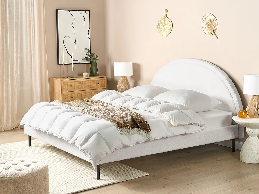 Bed Boucle MARGUT 180 x 200 cm (EU Super King) White_1154630
