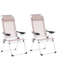 Set di 2 sedie da giardino ASINE Pieghevole Metallo Beige_1030640