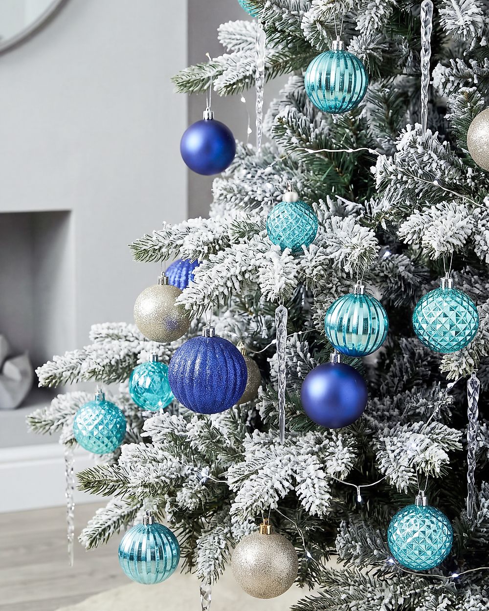 Weihnachtskugel 96er Set PIELINEN Blau