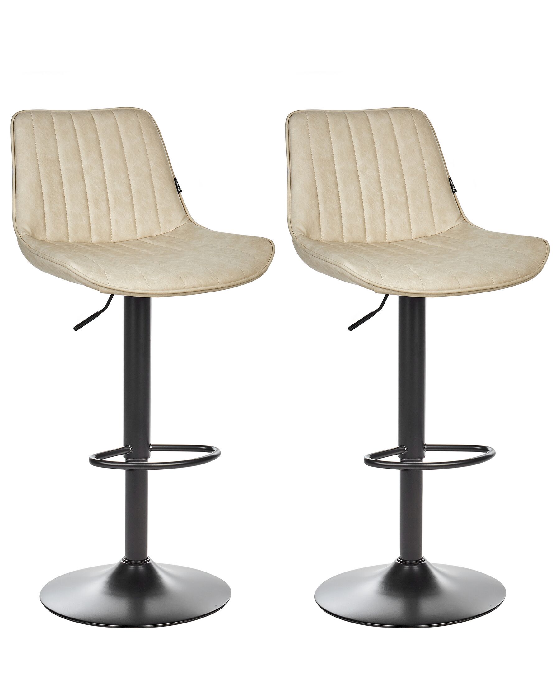 Lot de 2 chaises de bar pivotantes en cuir PU beige clair DUBROVNIK_915937