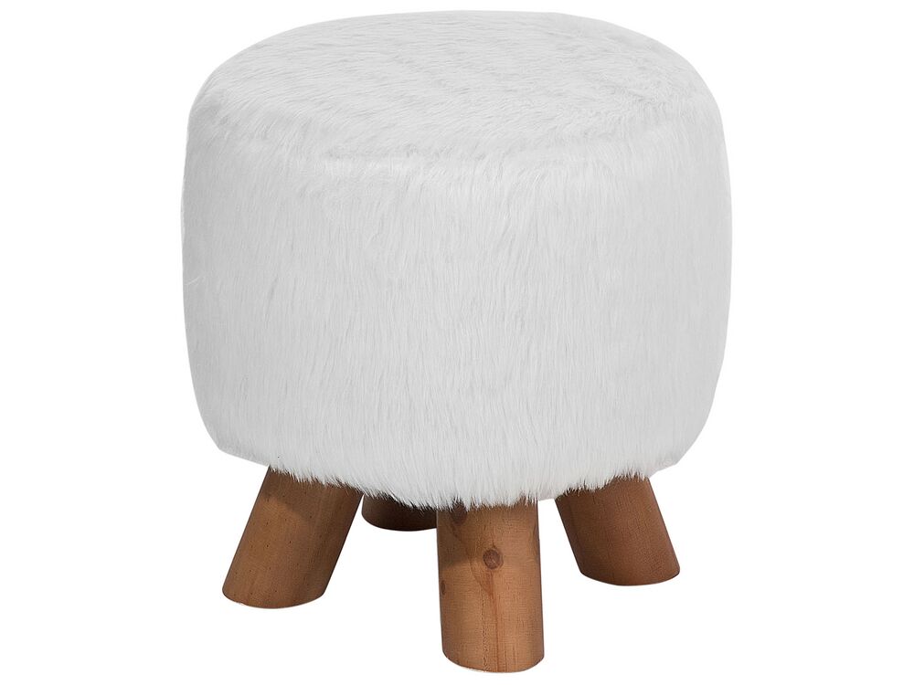 White fur stool discount