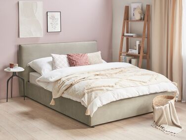 Velvet EU King Size Ottoman Bed Taupe LAVAUR