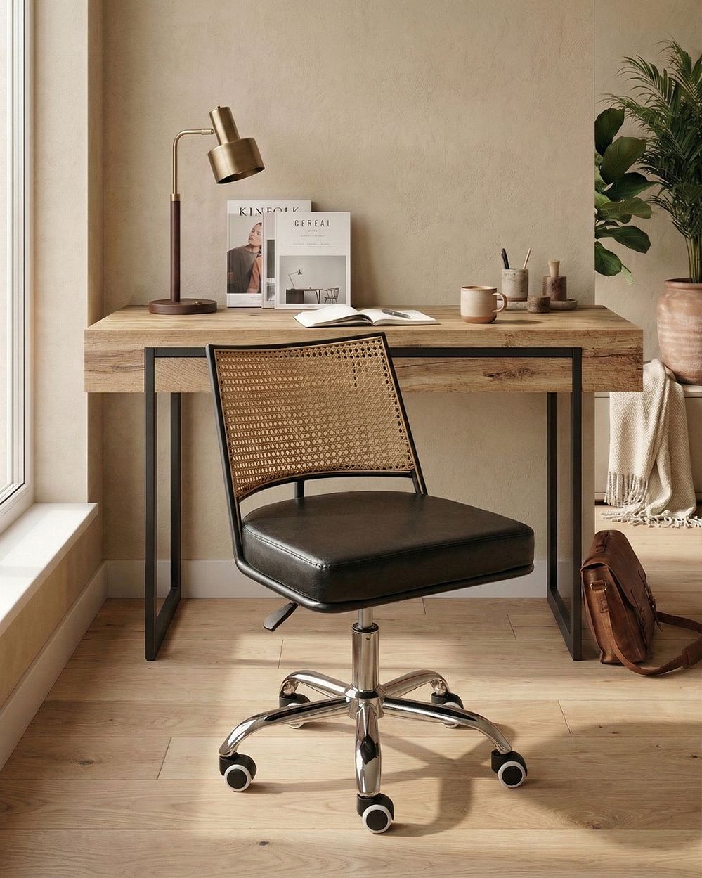 Desk Chair NOME Faux Leather Black