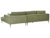 Left Hand Fabric Corner Sofa Green FLAM_934584