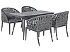Garden Dining Set 4 Seater LIPARI with Cushions Metal Grey