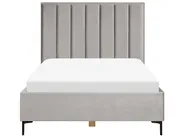 Schlafzimmer Set SEZANNE Samtstoff Hellgrau 140 x 200 cm_800109