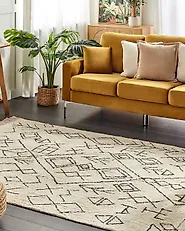 Tappeto SOMEK Beige 160 x 230 cm Cotone_1179190