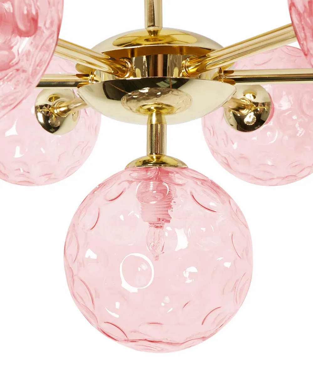 Ledkia Suspension Métal et Verre Tri Baudelaire Rose