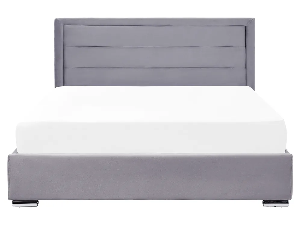 Bett mit Stauraum ROUEN Samtstoff Dunkelgrau 160 x 200 cm_843808