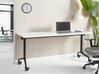 Folding Office Desk with Casters 180 x 60 cm White and Black CAVI_922298