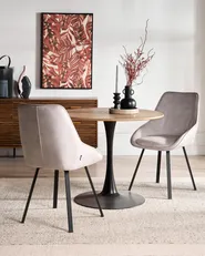 Set of 2 Dining Chairs TERLTON Velvet Light Beige_1041267