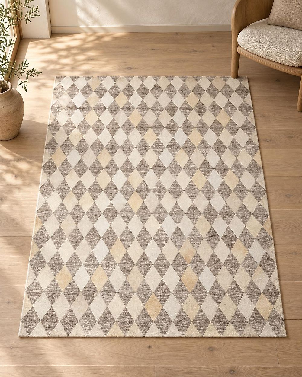 Teppich SESLICE Beige 140 x 200 cm Echtleder