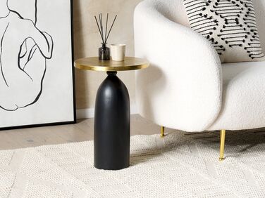 Metal Side Table Black and Gold TEKAPO