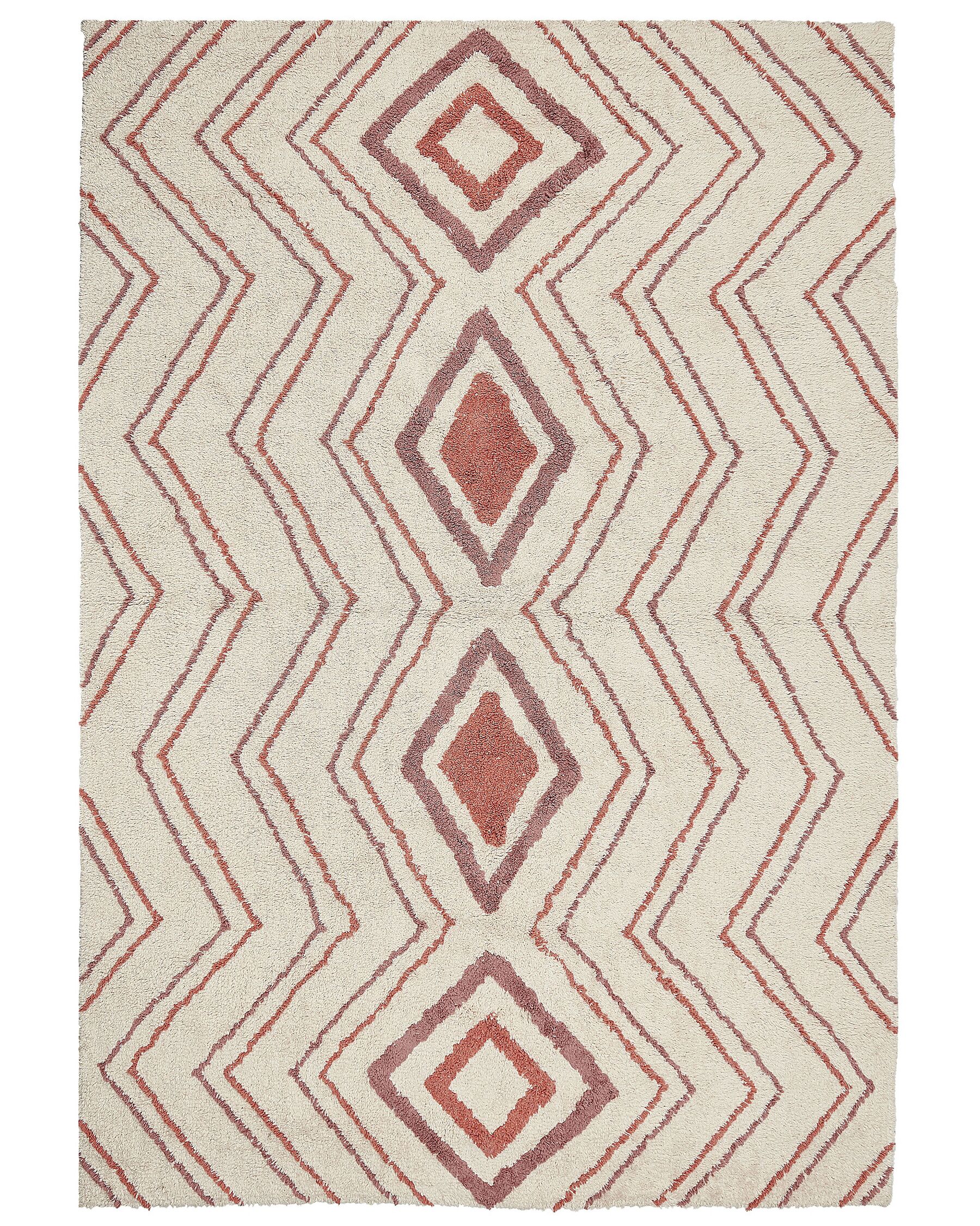 Bavlnený koberec 160 x 230 cm béžová/ružová KASTAMONU_840509