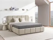 Ottoman Bed NOYON Fabric Taupe 180 x 200 cm (EU Super King)_1056092
