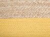Puf de algodón/yute beige/amarillo 44 x 44 cm KIRAMA_728838