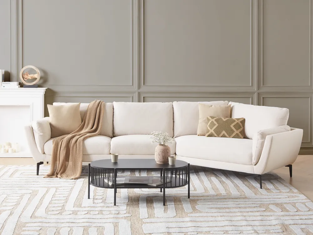 Sofa dla 3 osób KANSSELI Jasnobeżowy
