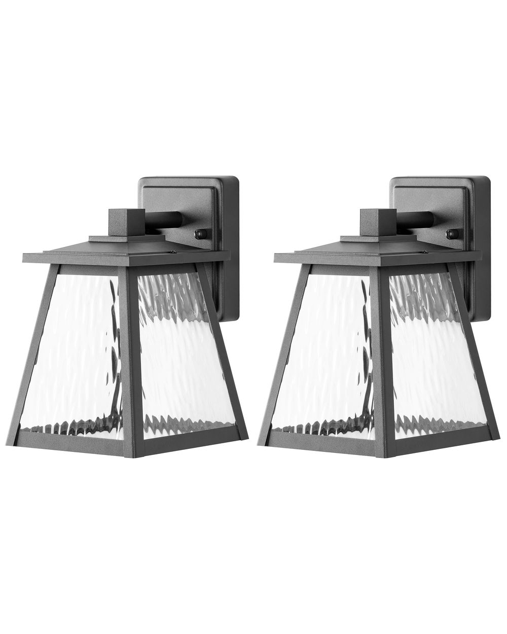 Set of 2 Outdoor LED Wall Lights SIRET Black