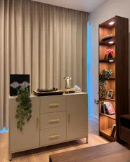 Sideboard with Drawers OMBURA Metal Beige_1193842
