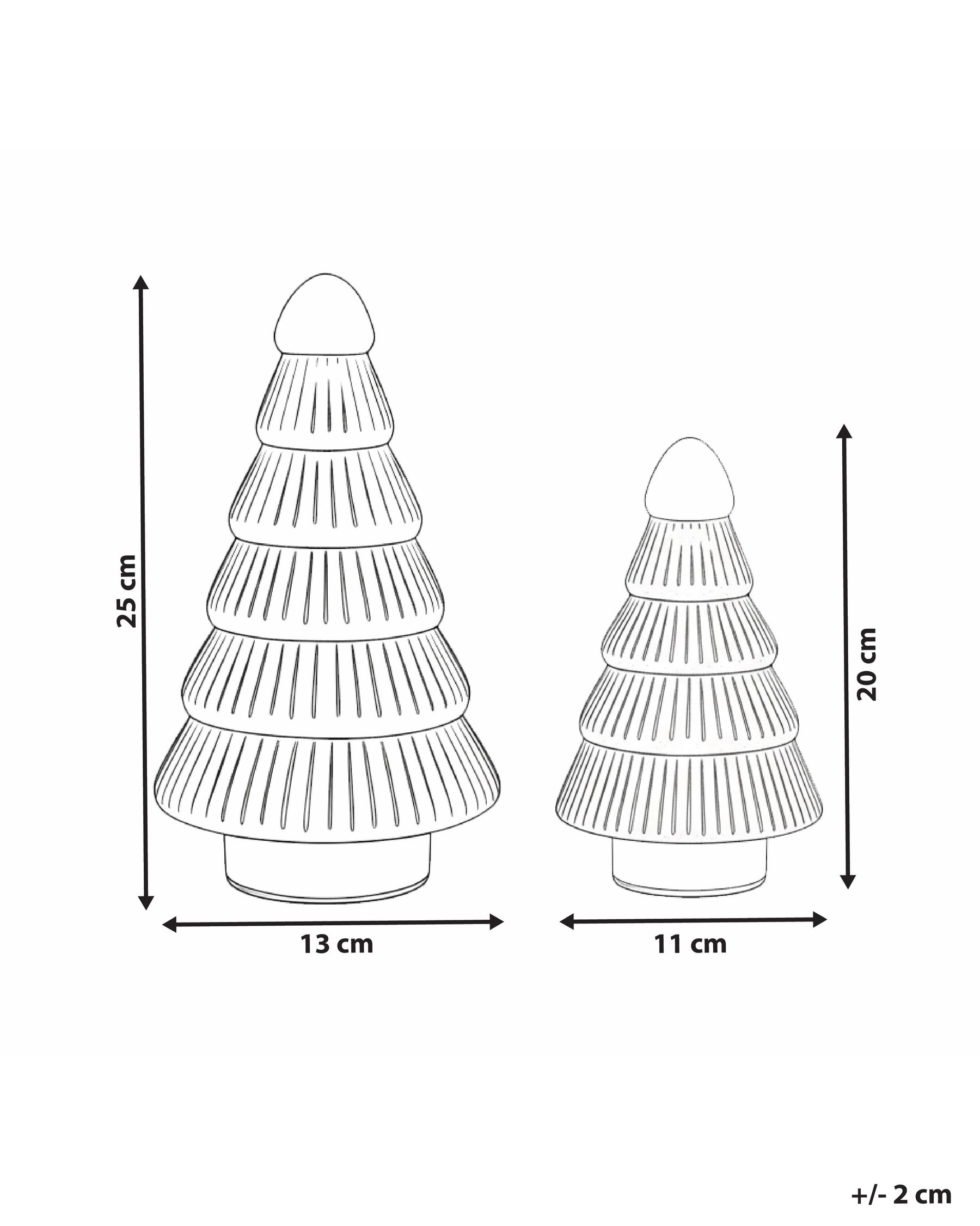 Zestaw 2 figurek dekoracyjnych FLAREN 20/25 cm Choinka Beżowy_1029995