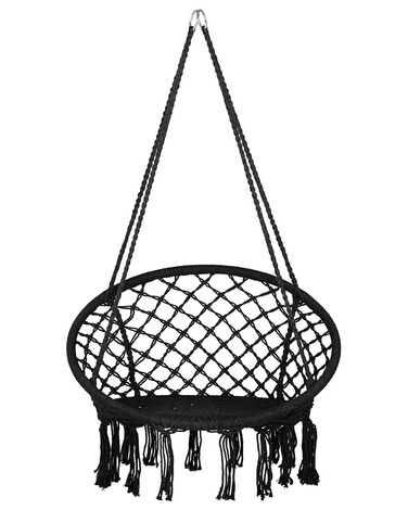 Macrame Hanging Chair Black GABELLA