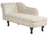 Chaiselongue Samtstoff hellbeige linksseitig NIMES_903359