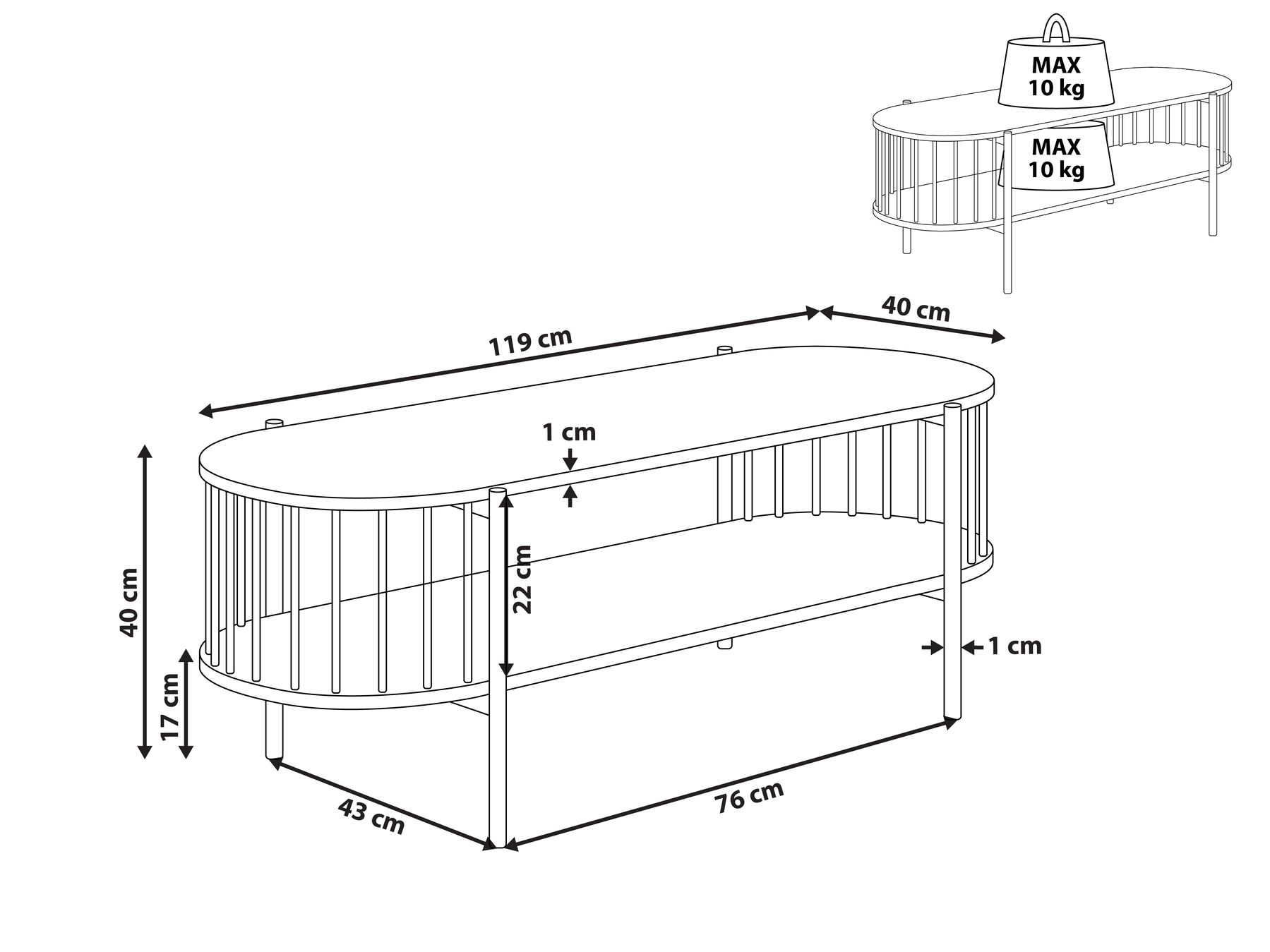 TV Stand Black OREANA_945496