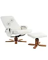 Sillón de masaje RELAXPRO con reposapiés Piel sintética Blanco crema
